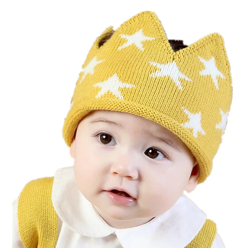 new knit strip solid color baby beanies boys girls cotton hats winter warm caps children headwear accessories wraps  hat