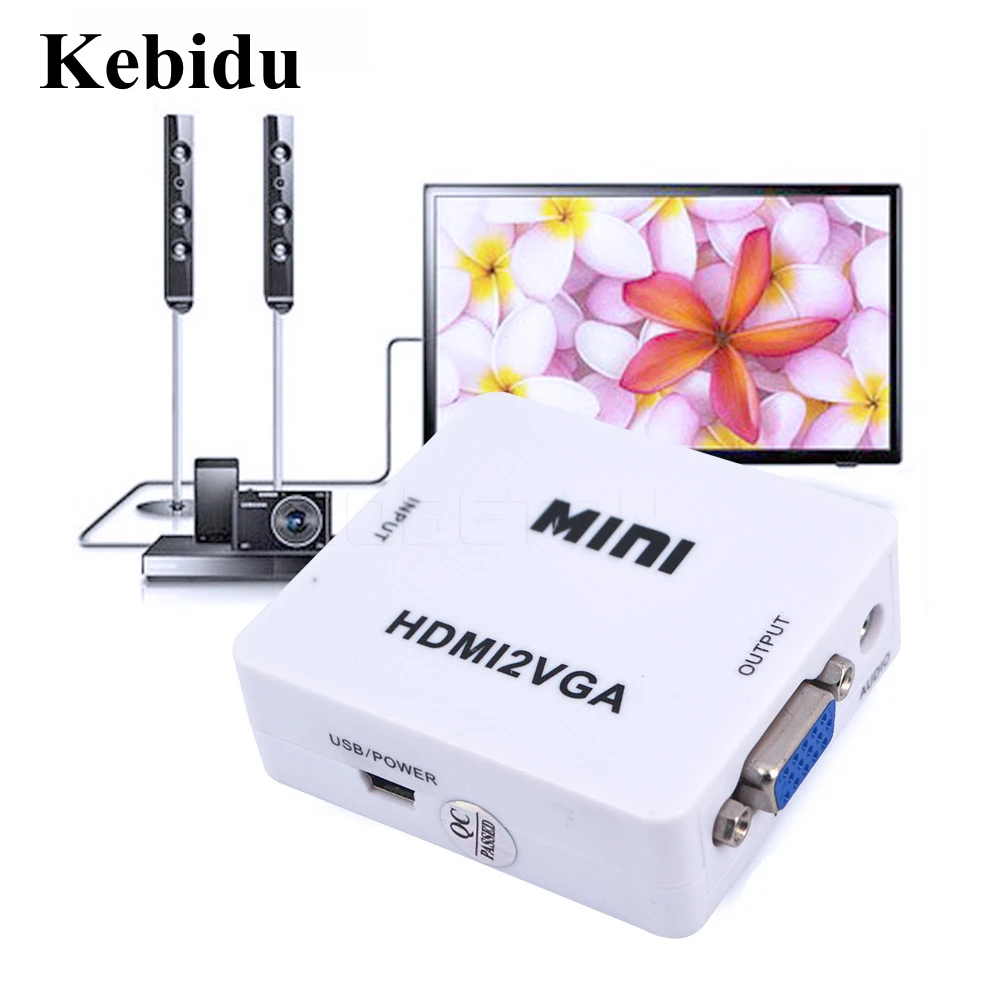 

Kebidu HDMI to VGA Converter with Audio Converter for HDMI Device to VGA Monitor Adapter for PC Laptop HDTV Projector Wholesale