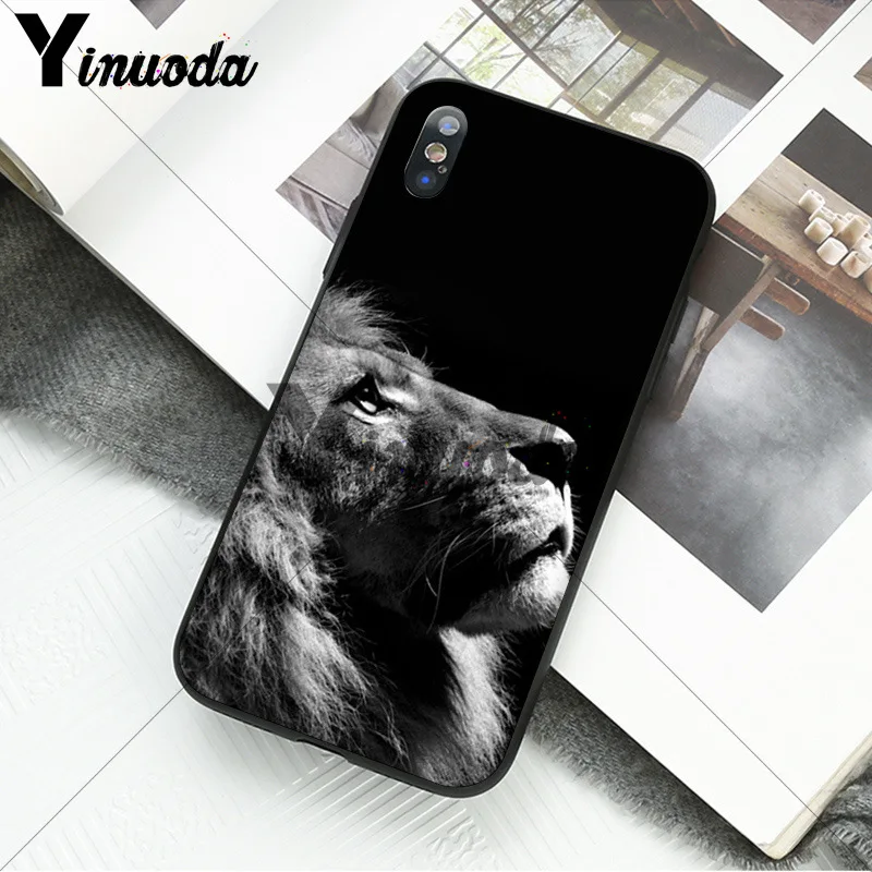 11pro MAX animals The lion Smart Cover черный мягкий чехол для телефона для iPhone X XS MAX 6 6S 7 7plus 8 8Plus 5 5S XR