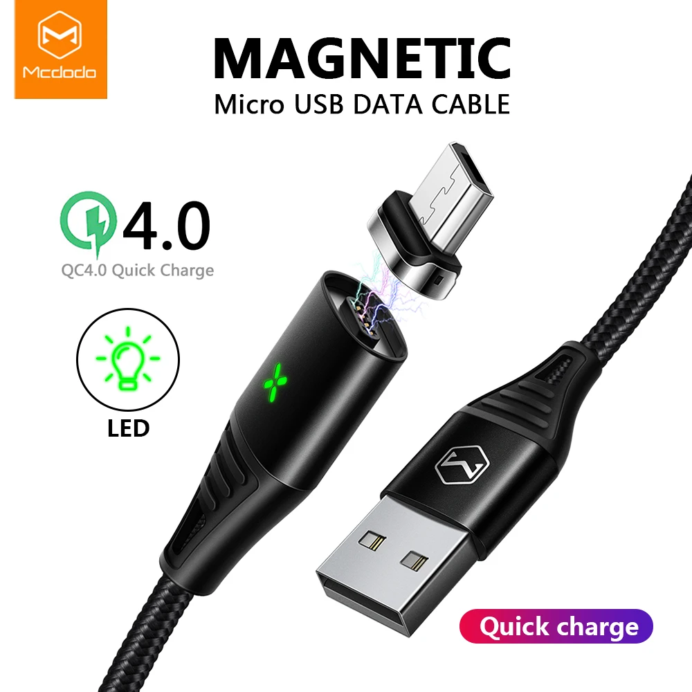 Mcdodo Micro USB Магнитный кабель 3A Быстрая зарядка зарядное устройство провод для Samsung