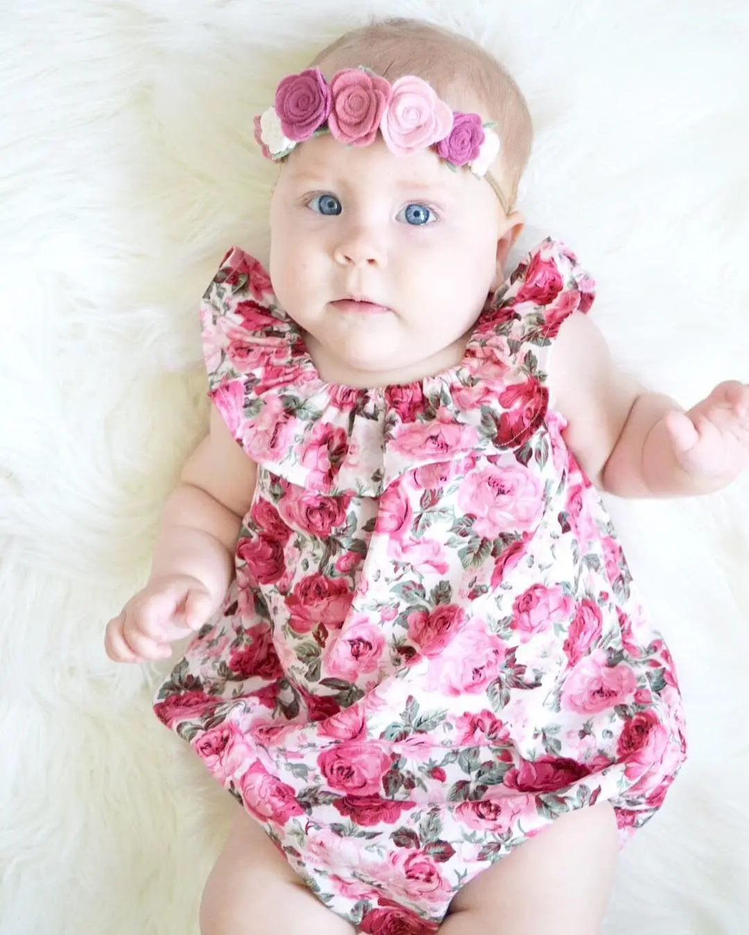 2017 Pudcoco Newborn Baby Girl Fashion Flower Bodysuits Summer Clothes