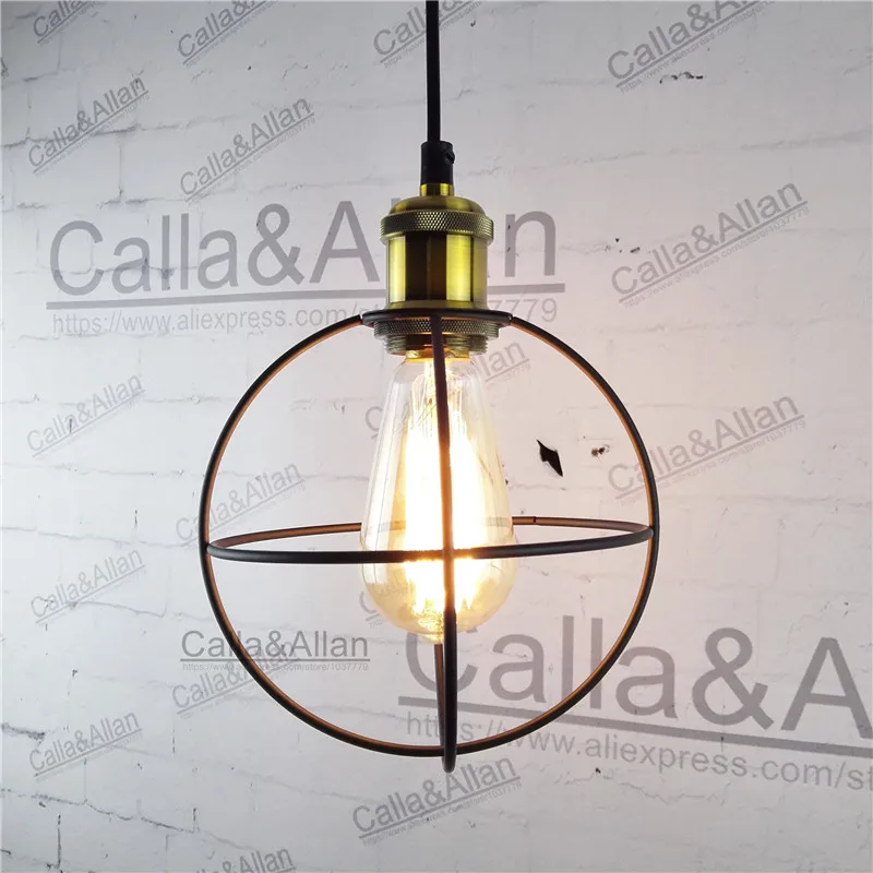 

Black iron satellite cage lampshade pendant light E27 industrial edison pendant lamp retro loft lighting for hotel coffee shop