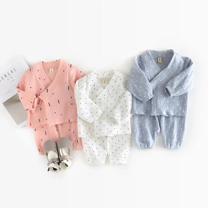 

2019 Boys Girls Clothing Sets Pajamas Long Sleeve Baby Toddler Suit Children Korean Monk Clothes 2 Piece Set Girl Kids Clothes