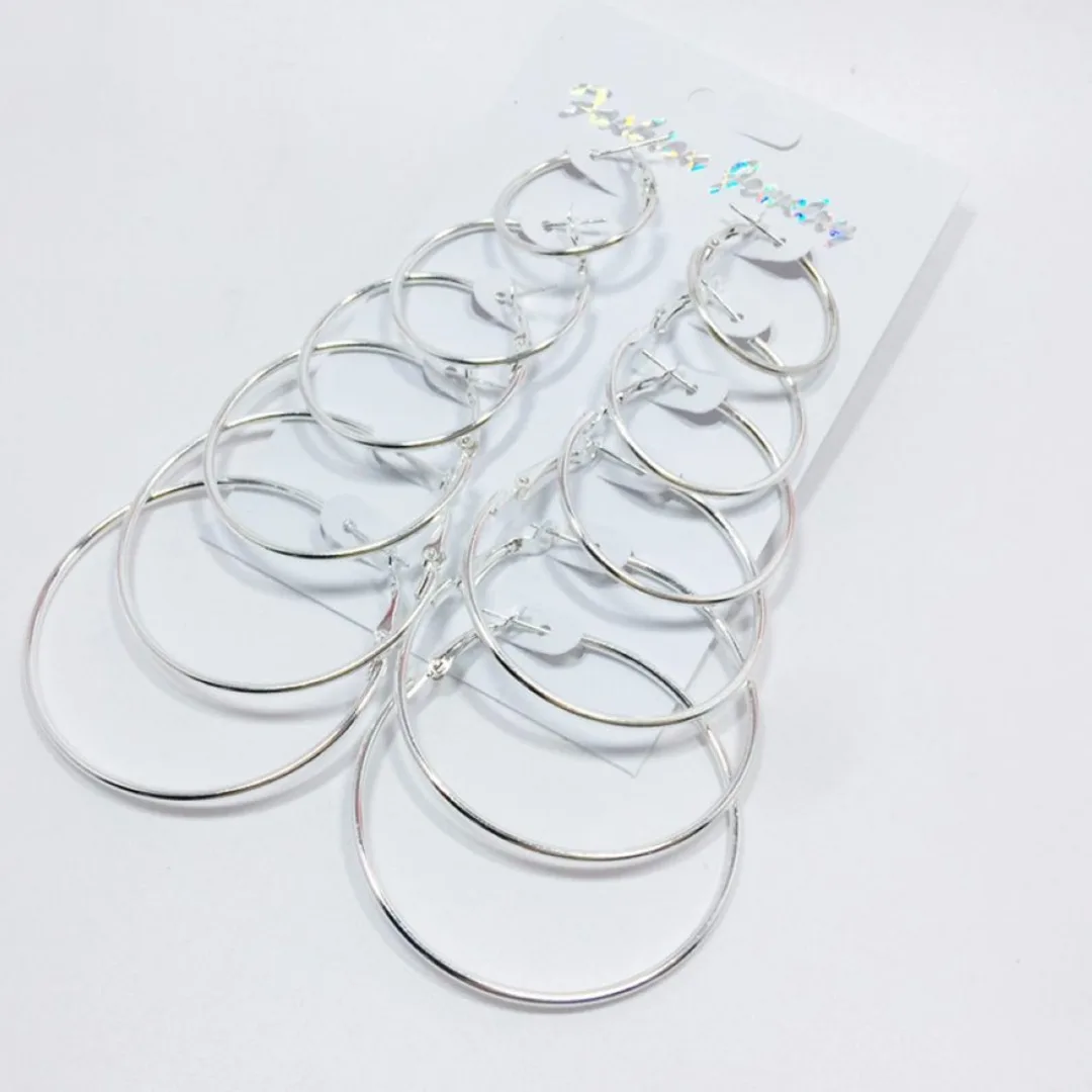 Big Round Circle Earring 6Pairs/set Elegant Women Hoop Earrings boucle d'oreille Bijoux Femme Jewelry Shellhard