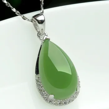

Natural hetian stone biolite with silver pendant belt certificate with gift box free delivery