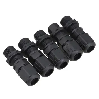 

Thernet LAN RJ-45 RJ45 M20 Nut AP Eight Core Waterproof Connector Black Set of 5