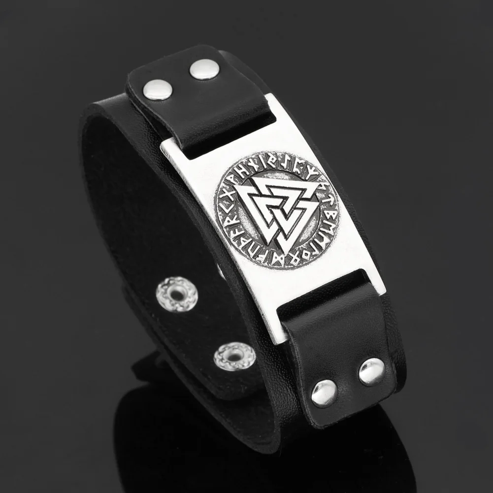 Мужской кожаный браслет viking compass valnut pagan rune амулет ювелирное изделие 20 25
