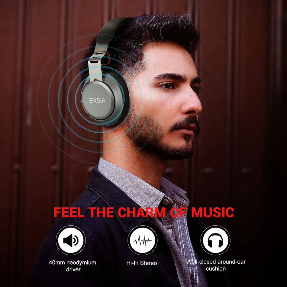 EKSA E100 Bluetooth 5 0 беспроводные наушники супер светильник портативная гарнитура с