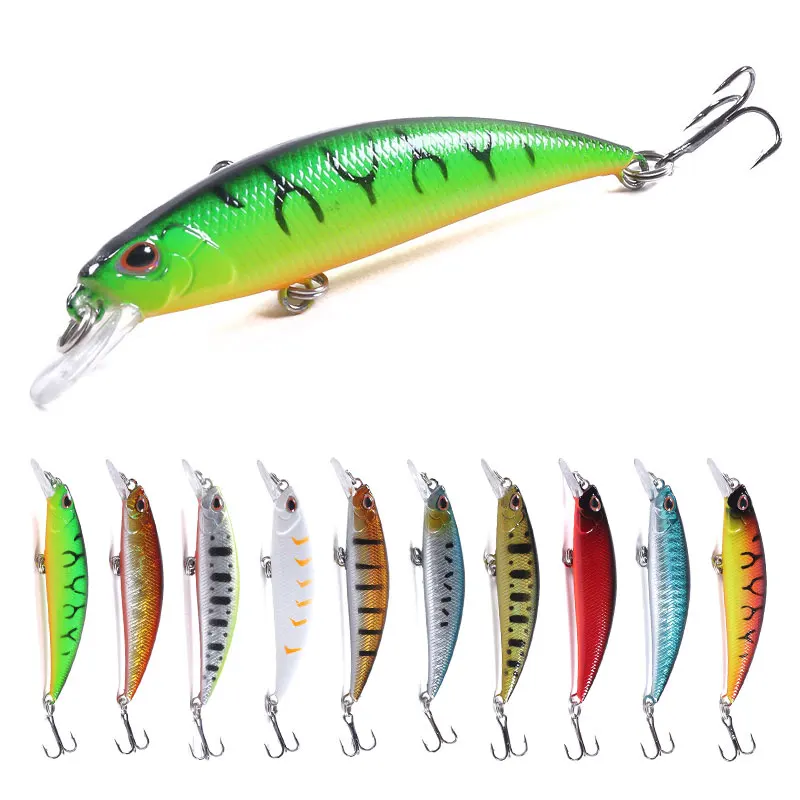 1pc 8cm/9g fishing lures minnow artificial hard bait wobblers with 3d eyes  R ON 