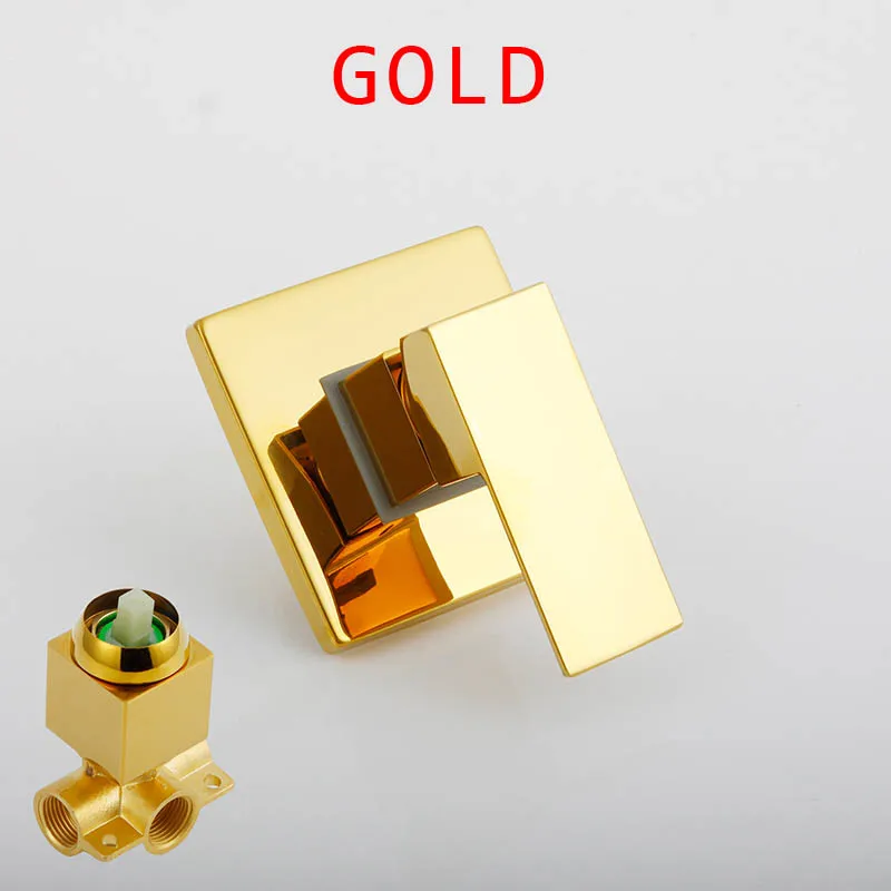 Gold SKOWLL смеситель для душа, кран для душа, латунный Смеситель для ванной комнаты, кран для горячей и холодной ванны, настенный кран для воды, кран torneira chuveiro - Цвет: Gold