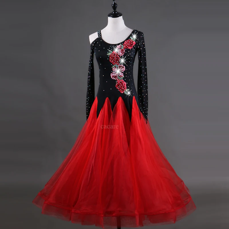 Платья для конкурса бальных танцев Flapper Waltz Flamenco платья D0342 с большим прозрачным