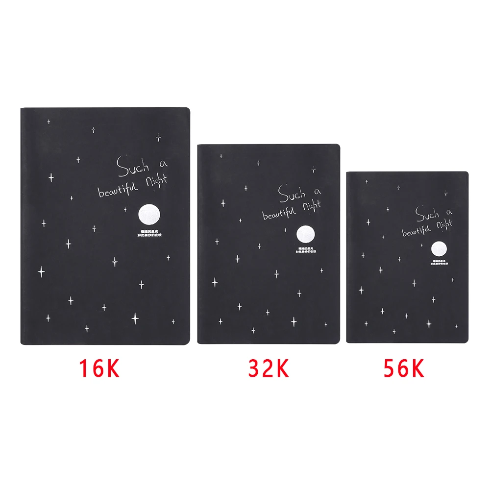 

16/32/56k Black Paper Graffiti Notebook Sketchbook Diary Stationery For Painting Notepad Drawing Office School Supplies Gift