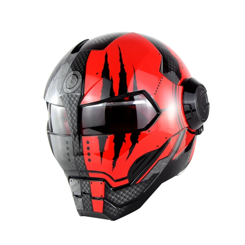 Robot Motorcycle Full Face Helmet Vintage Retro Cruiser Chopper Iron Man Spider  Man Motocross Motorbike Street Racing Helmets - Helmets - AliExpress