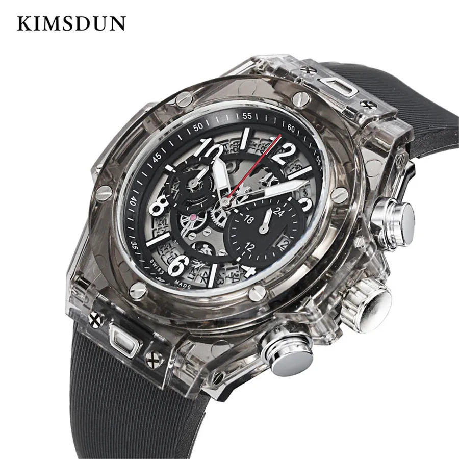

KIMSDUN Mens Watches Top Brand Luxury Sport Watch Fashion Date Week Waterproof Quartz Watch Men Military Clock Relogio Masculino