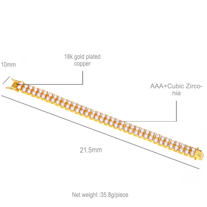 UWIN 2 ряда кубический циркон теннисные цепи Браслет Золотой Серебряный Цвет Медь Iced Out cz-цепочка хип хоп ювелирные изделия подарок Прямая