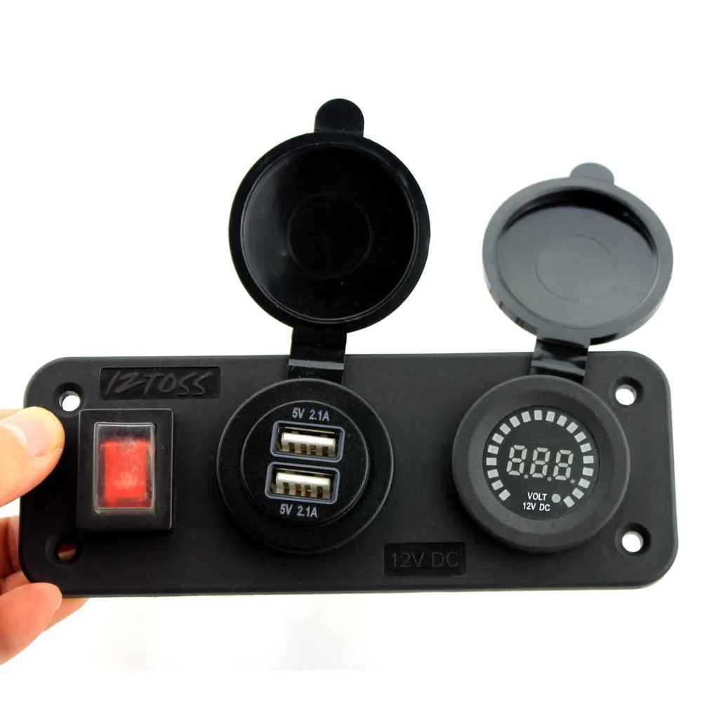 12V 24V прикуривателя автомобиля светильник er со светодиодной 12В двойной разъем USB
