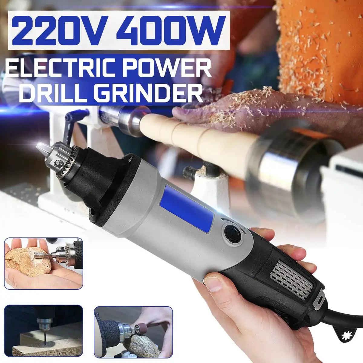 

220V 400W Mini Electric Die Grinder Power Drill 0.6~6.5mm Chuck 6 Variable Speed Professional Rotary DIY Multi Powers Tool