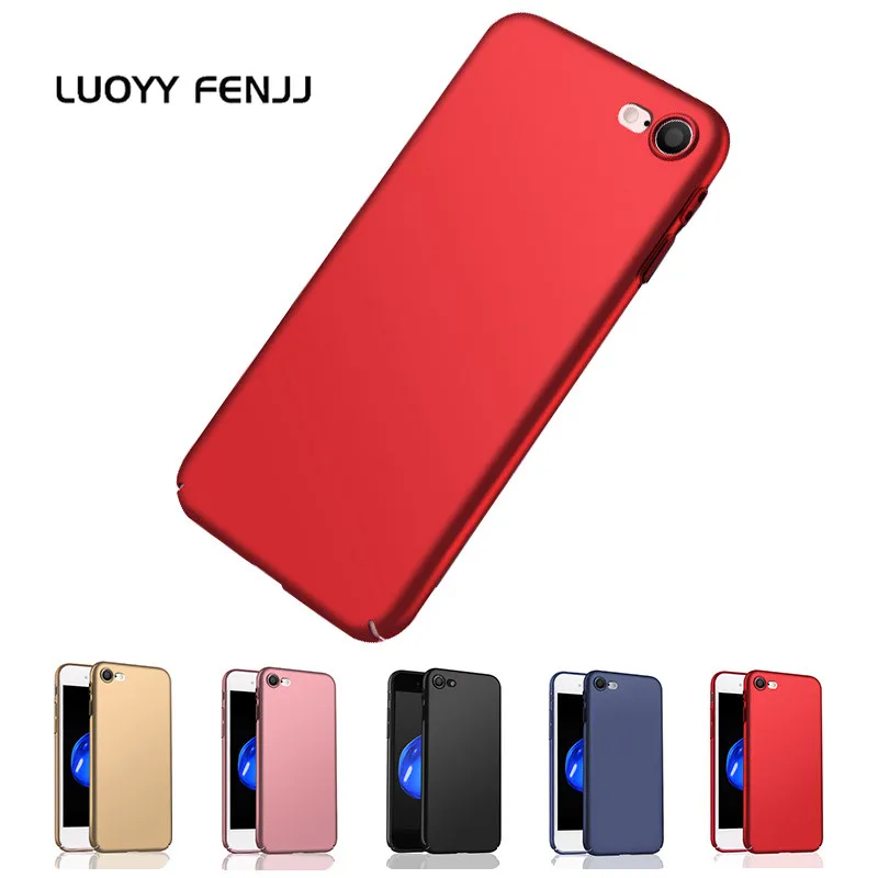 

LUOYY FENJJ Plain Matte Case For iPhone 6 6s 7 Plus Back Cover Hard Plastic PC Ultra Thin Phone Case For iPhone 7 8 Plus X Coque