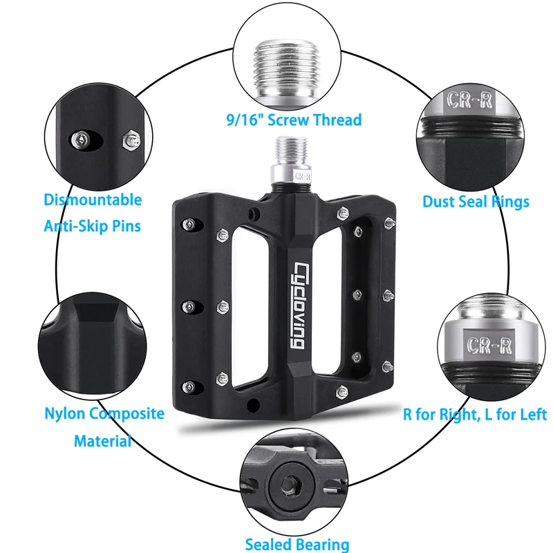 Велосипедные педали, велосипедные педали, 3 герметичных подшипника, ультралегкие нейлоновые противоскользящие педали, велосипедные MTB велосипедные аксессуары