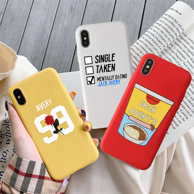 

jack avery Colored soft silicone phone case for iPhone 6 6s 7 7plus 8 8plus X XS XR XSMAX
