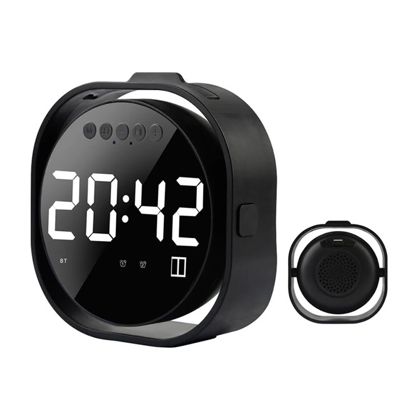 

Portable smart wireless Bluetooth speaker mirror display with alarm card MP3 with wheat call desktop mini speaker