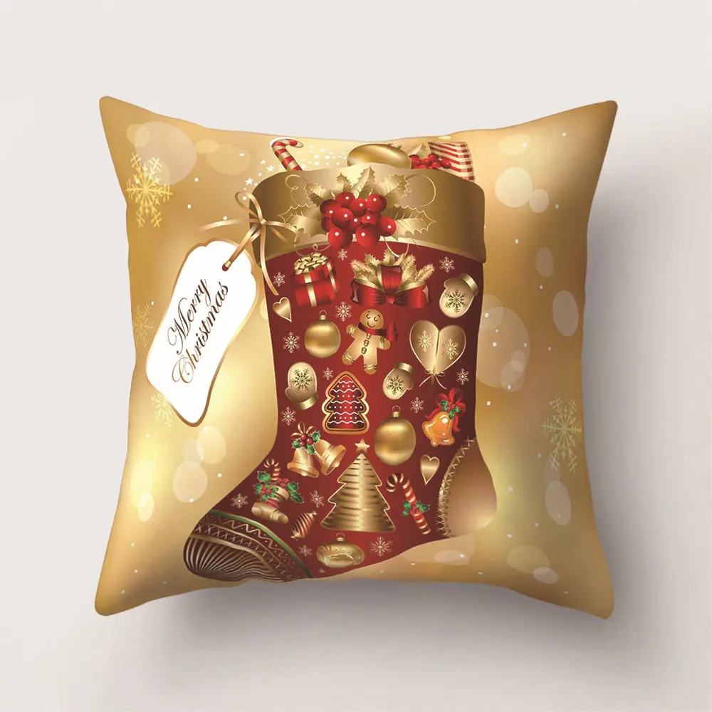 RIANCY Christmas is Coming Home Decoration Gift Cushion Cover Decorative Pillows for Sofa Living Room Cushion Pillowcase 40511-2 - Цвет: BZ18