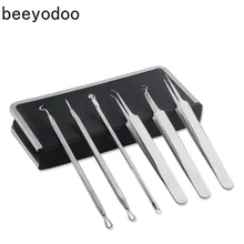 6 шт., инструмент для удаления черных точек из нержавеющей стали, инструменты для ухода за кожей лица, пинцет для удаления угрей, экстрактор, очиститель пятен
