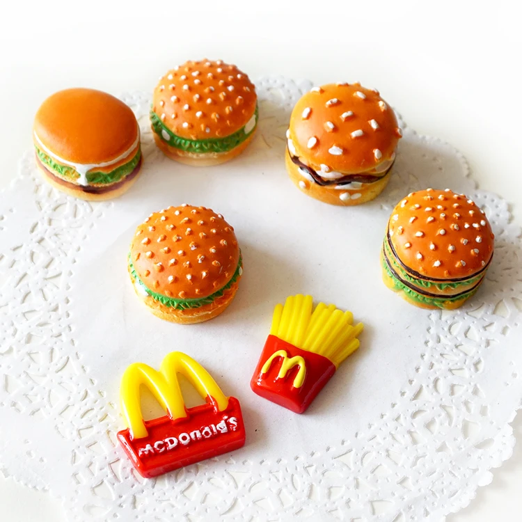

MOE Cute Hamburger Cartoon Creative 3D Stickers Refrigerator Magnet Home Decor Fridge Magnets Simulation Food 10 PCS