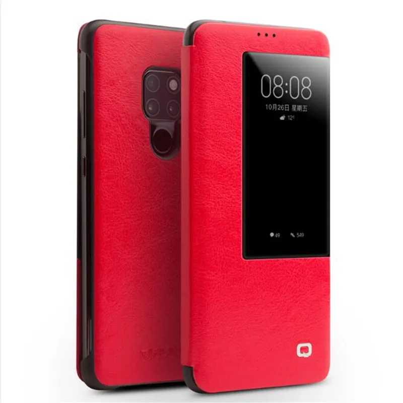 QIALINO Роскошный чехол книжка из натуральной кожи для Huawei Mate20 Pro Стильный