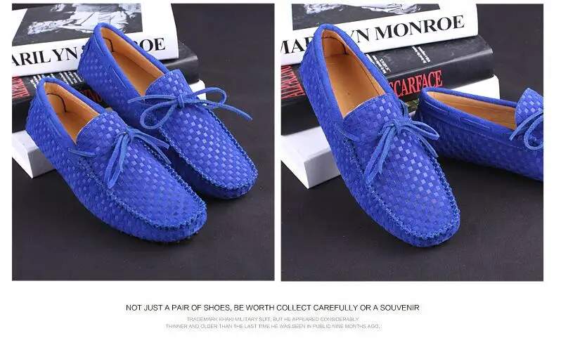 Men's Casual Suede Handmade Velvet Loafers Breathable Leather Driving Shoes Slip-on Boat Shoes Fashion Moccasins Men's Flat Shoe (3)