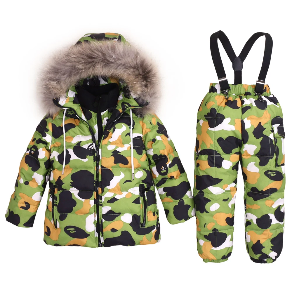 

2019 New Baby Boys Hoodie Winter Down Jacket Children White Duck Down Thick Snowsuit Russia Winter Warm Clothes Girls Outwear