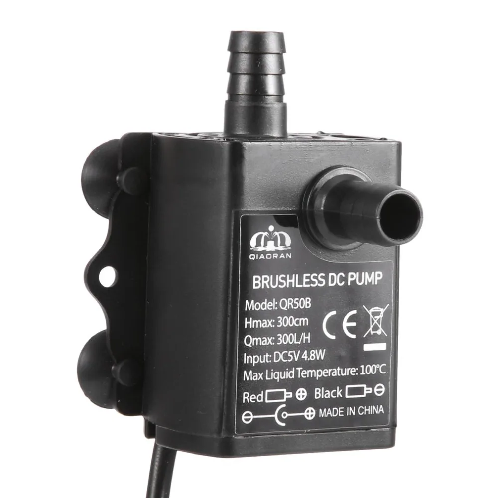 Decdeal ультра тихий USB мини Бесщеточный DC водяной насос DC5V 4 8 Вт 300л/ч подъемник 300 см