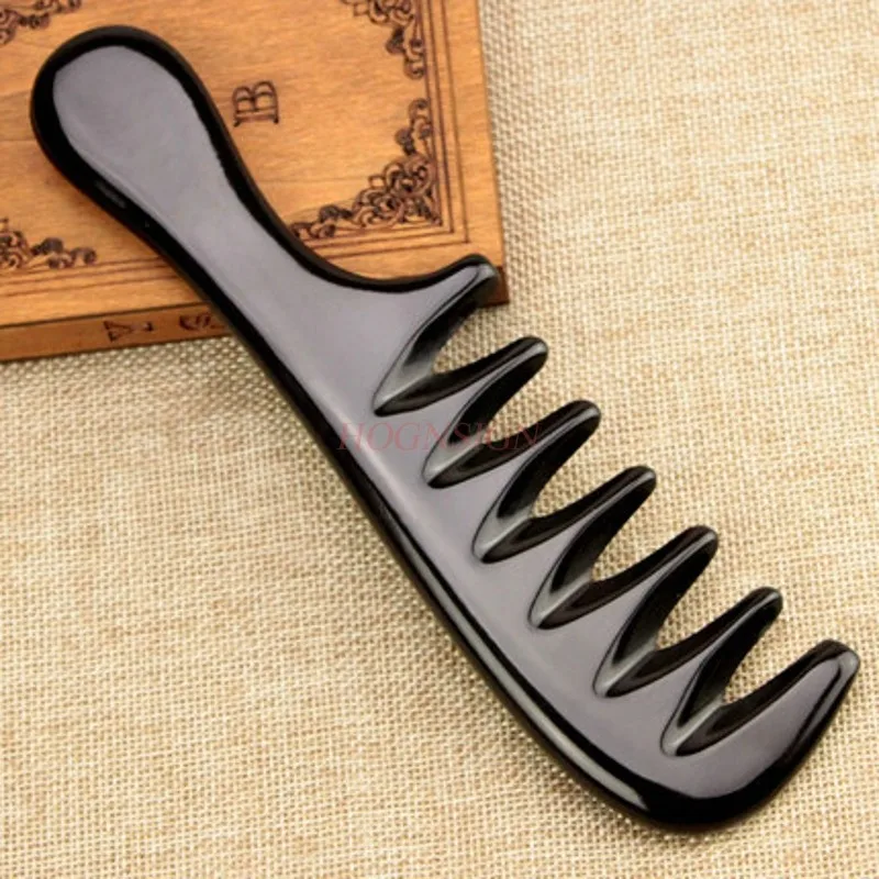 Horn Comb Seven tooth Meridian Curly Hair Combs Head Large Tooth Wide Toothed Hairbrush Anti