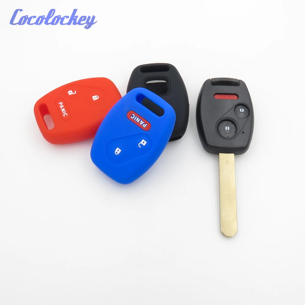 Cocolockey силиконовый чехол для автомобильного ключа Fob набор кожи 3 кнопки Honda FIT INSIGHT