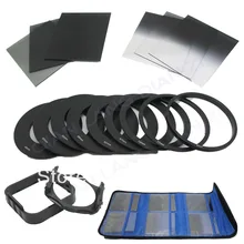 100% GUARANTEE 6pcs ND2 ND4 ND8 Gradual ND2 4 8 Filter Set + 9pcs 49/52/55/58/62/67/72/77/82MM Ring Adapter for Cokin P