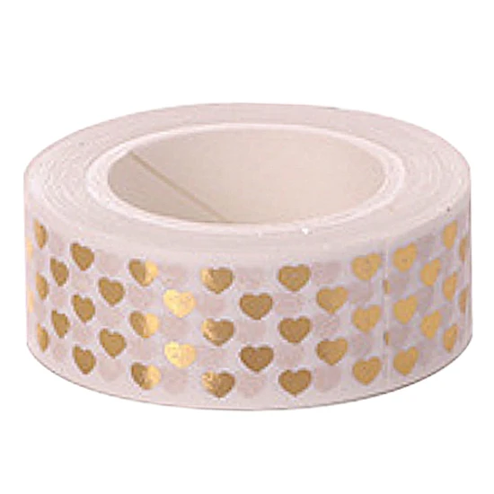

High quality Gold foil 10m paper tape dot,strip,heart Christmas decorative washi tape 1pcs(Q-30)