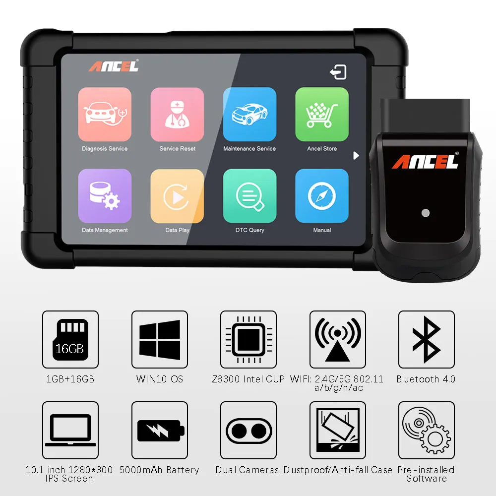 Ancel X5 плюс OBD2 диагностический инструмент Wi Fi OBD полные системы Профессиональный