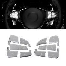 12 шт./компл. рулевого колеса Кнопка Стикеры Наклейка Обложка для Mercedes Benz GLC C класса BC B E GLE GLS CLA GLA ML