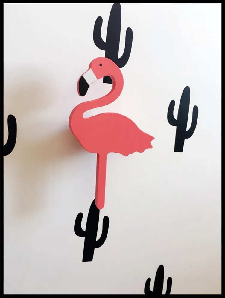 Милый кролик деревянный крючок для одежды для детей украшение стены комнаты детская комната экологичный крючок "фламинго" крючок для украшения стен