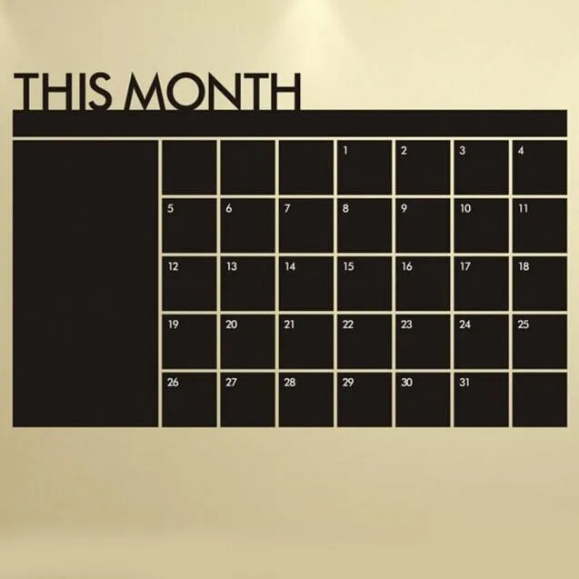 

60X92 Month Plan Calendar Board MEMO Blackboard Schedule Wall Sticker New Living Room Decoration Wall Sticker