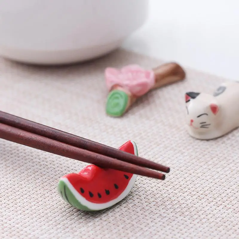 

Adeeing Watermelon/Tomato Shape Ceramic Chopstick Rest Dining Table Decoration