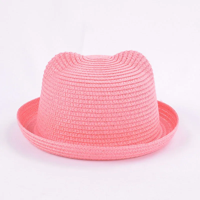 Baby Hat Kids Bucket Hat Kids Sun Hat Fashion Lovely Girls Boys Straw Hats Headdress Summer Kids Baby Bucket Sun Hat Cute Ear Solid Floppy Beach Cap For Children