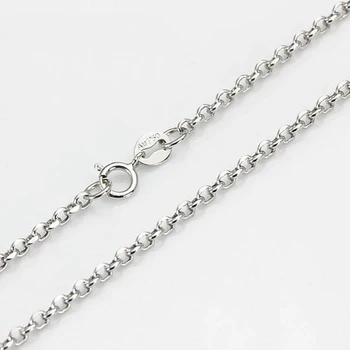

Fine Au750 Real 18K White Gold Chain Women Cable Link Necklace 18inch