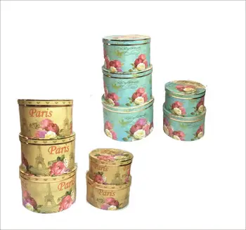

5pcs/set Restore ancient round shape florist packing flower gift box, wedding party decoration favor Christmas coffret boxes