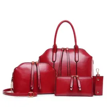 ZIRANYU Retro Mujeres de la Marca Famosa Bolsas de Asa Superior 2017 Mujeres de La Manera de Hombro Bolsa de Mensajero Bolso 4 un Conjunto PU Compuesto de cuero