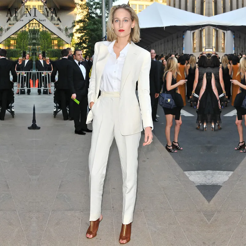 off white trouser suit