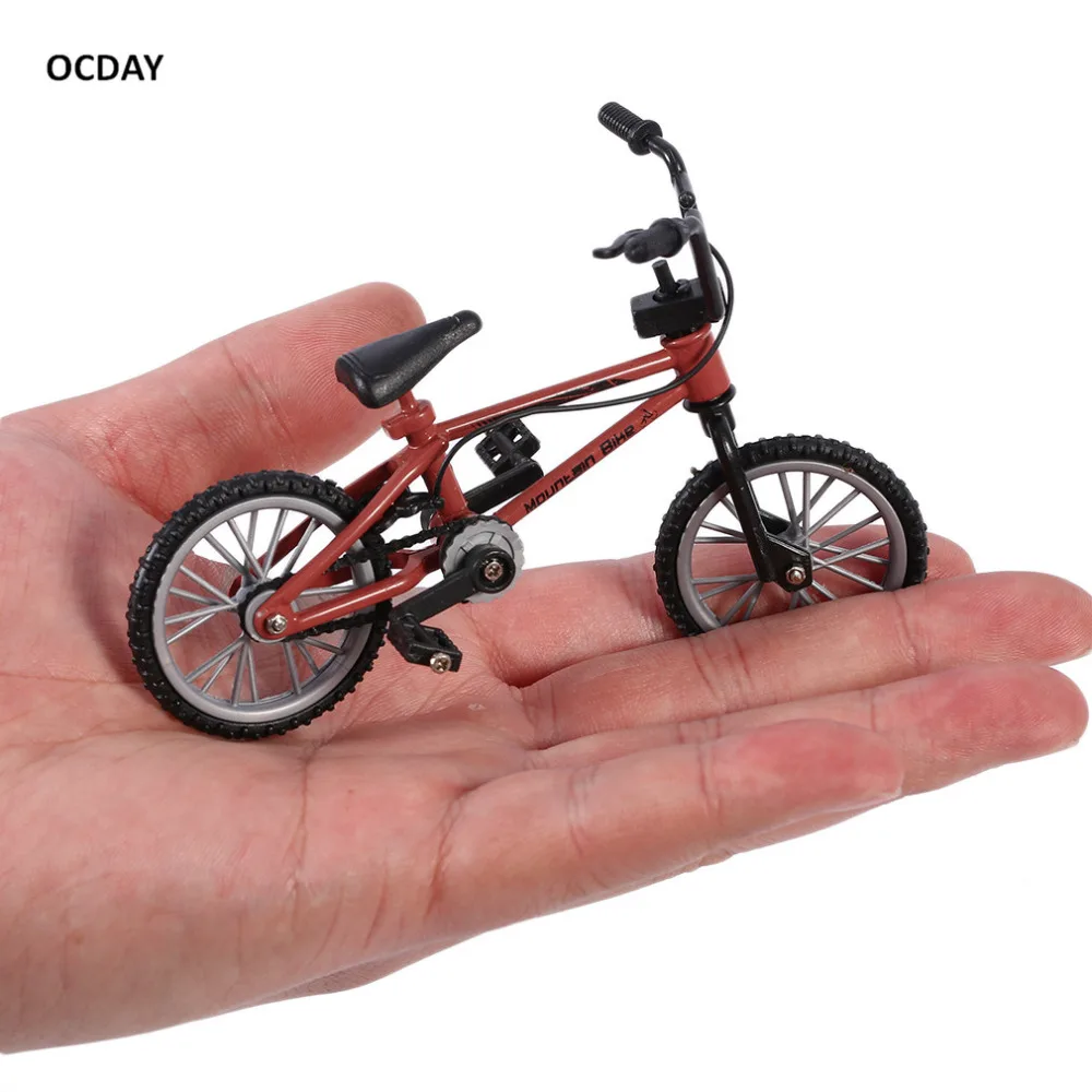 OCDAY Simulation Alloy Finger bmx Bike Children Red finger board bicycle Toys With Brake Rope Novelty Gift Mini Size Funny