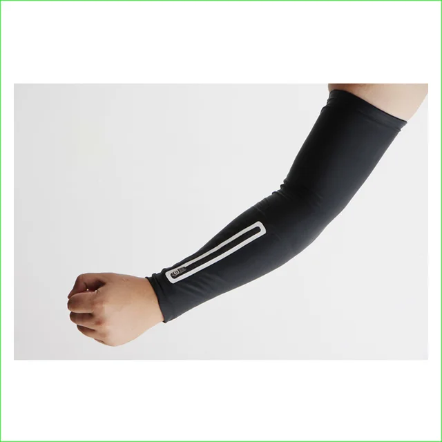 Unisex Running Jogging Marathon Arm Warms Anti UV Compression Zipper Arm Sleeves Pouch For Phone