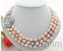 Women Gift Freshwater Jewelry Natural Triple Strand White 3Strds Multi Color Baroque Pearl Necklace-Cameo Clasp цена Women Gift Freshwater Jewelry Natural Triple Strand White 3Strds Multi Color Baroque Pearl Necklace-Cameo Clasp цены онлайн