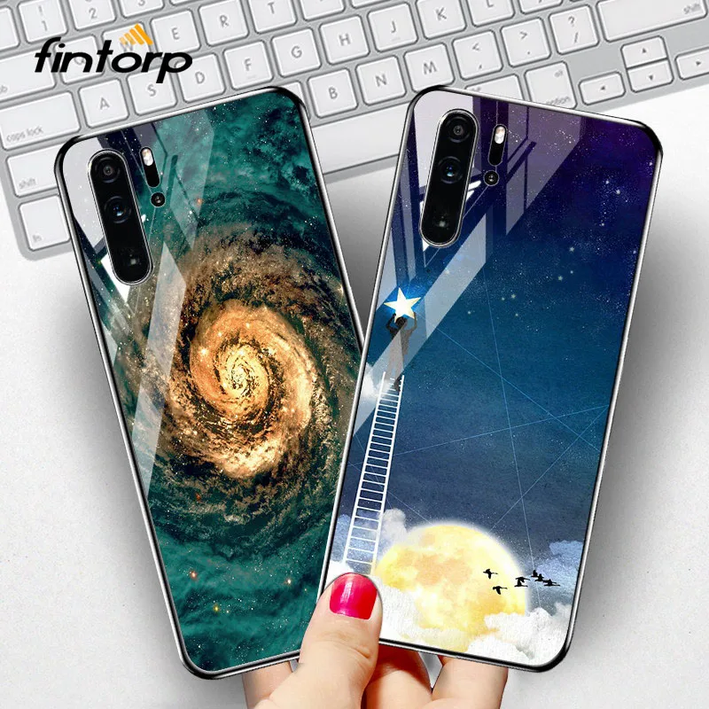 

Tempered Glass Case For Huawei Honor 8S Y5 2019 Cases Star Space Covers Coque On For Huawei P30 Pro Lite Cover Funda Bumper Capa